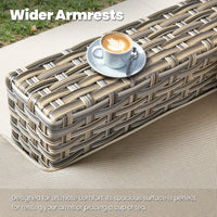 8 Pieces Patio Furniture Set, All Weather Wicker Patio Conversation Set with Swivel Chairs, Outdoor Furniture with Ottoman for Garden, Beige