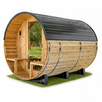 Traditional Cedar Outdoor Sauna Designed for Year-Round Use, 9kW Electric Heater, Wi-Fi Control, 4-6 Person