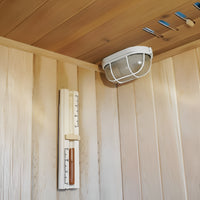 4-Person Indoor Sauna Built for Home Wellness, 6.0kW Harvia Heater, Canadian Hemlock Wood, Double-Tier Bench